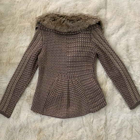 Anthropologie Charlie and Robin Fur Collar Cardigan - Picture 4 of 7